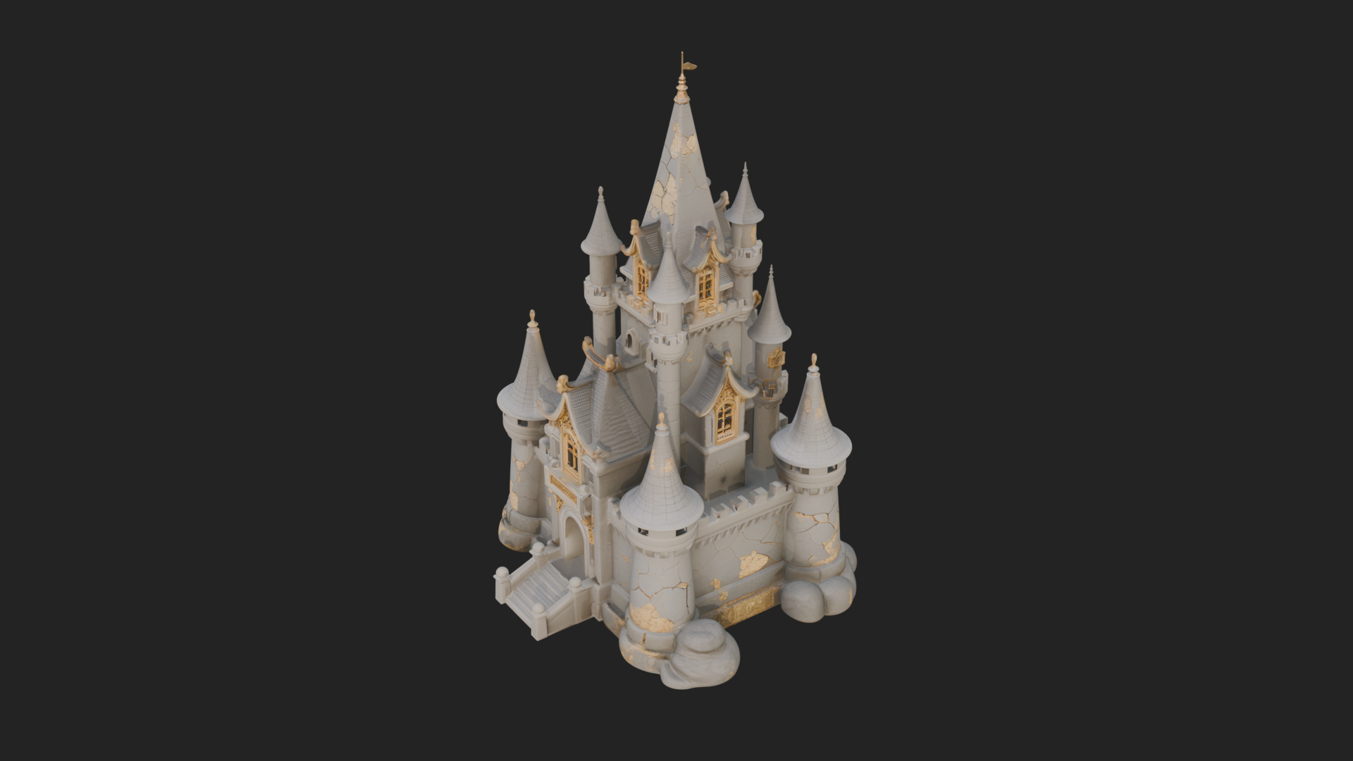 Battlement Castle Tower Design 12 3D Print Model 3D Model