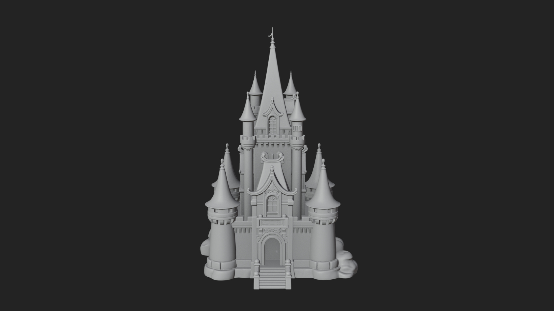 Battlement Castle Tower Design 12 3D Print Model 3D Model