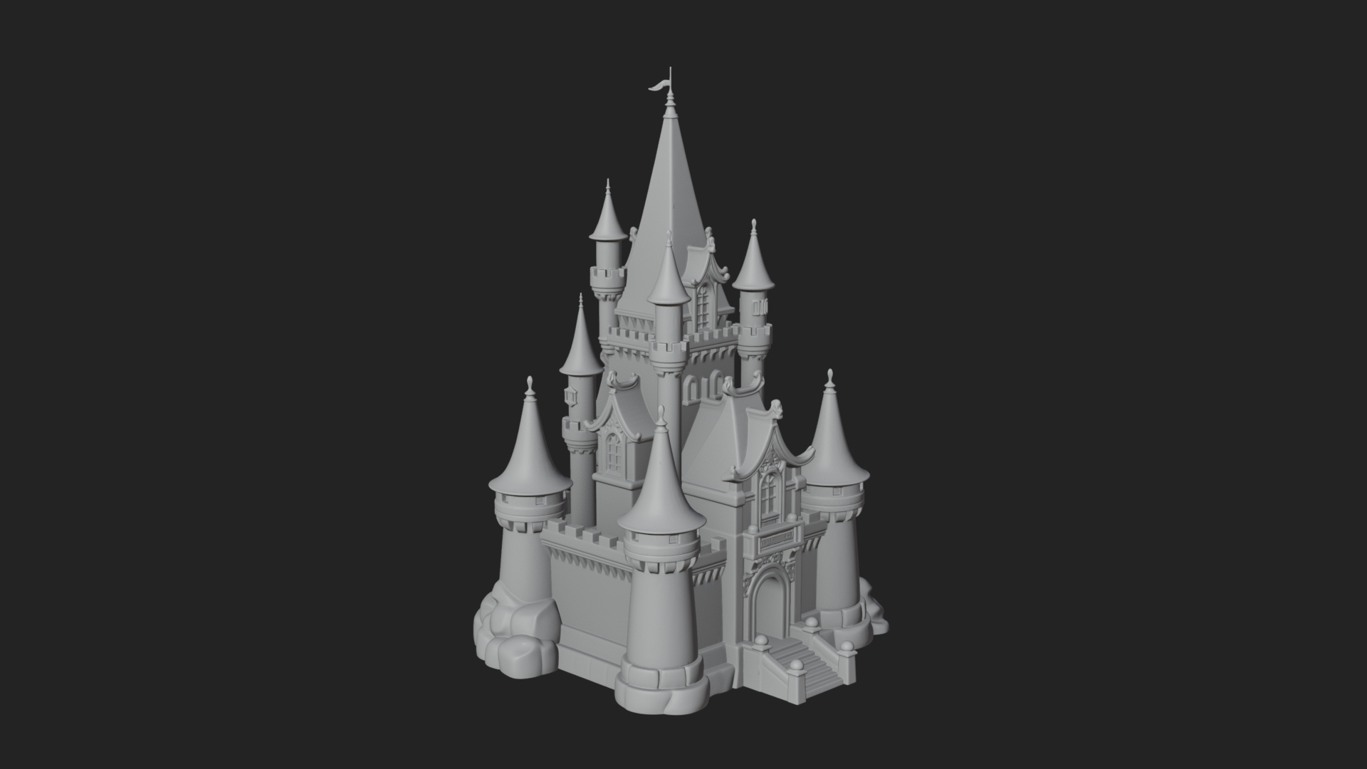 Battlement Castle Tower Design 12 3D Print Model 3D Model