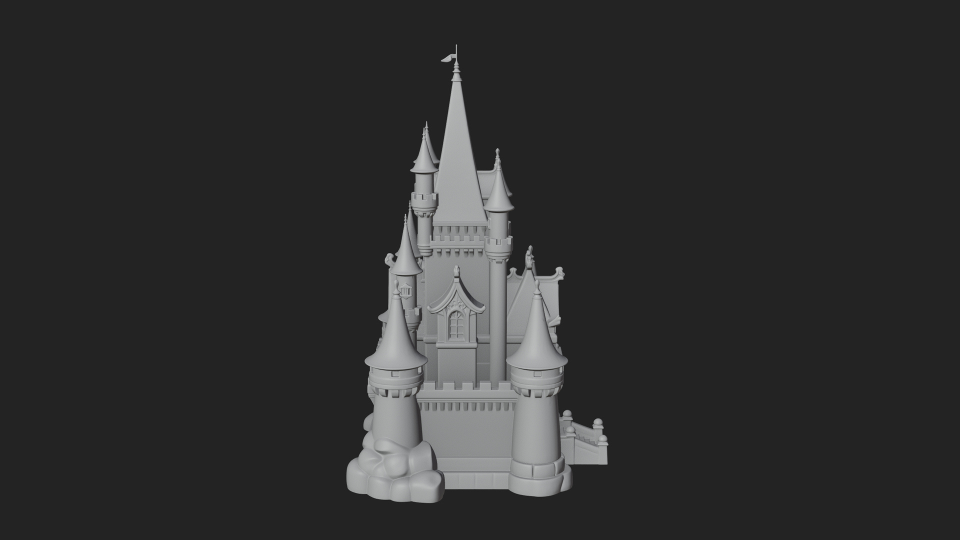 Battlement Castle Tower Design 12 3D Print Model 3D Model
