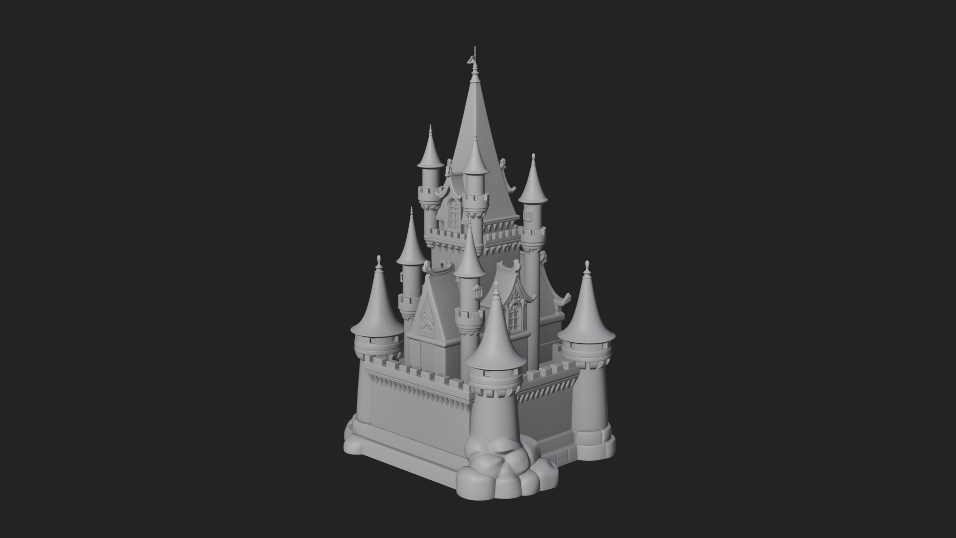 Battlement Castle Tower Design 12 3D Print Model 3D Model