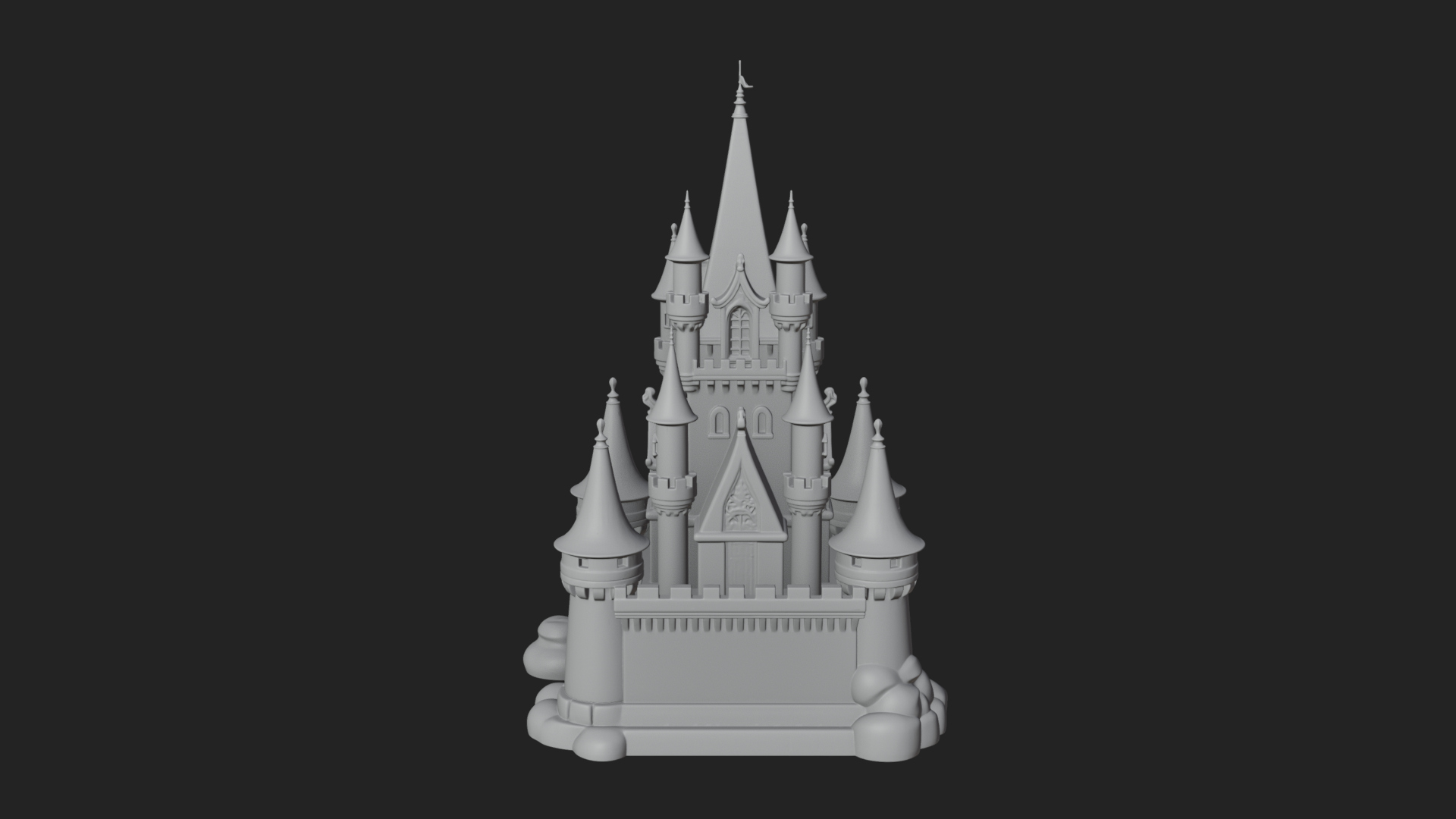 Battlement Castle Tower Design 12 3D Print Model 3D Model