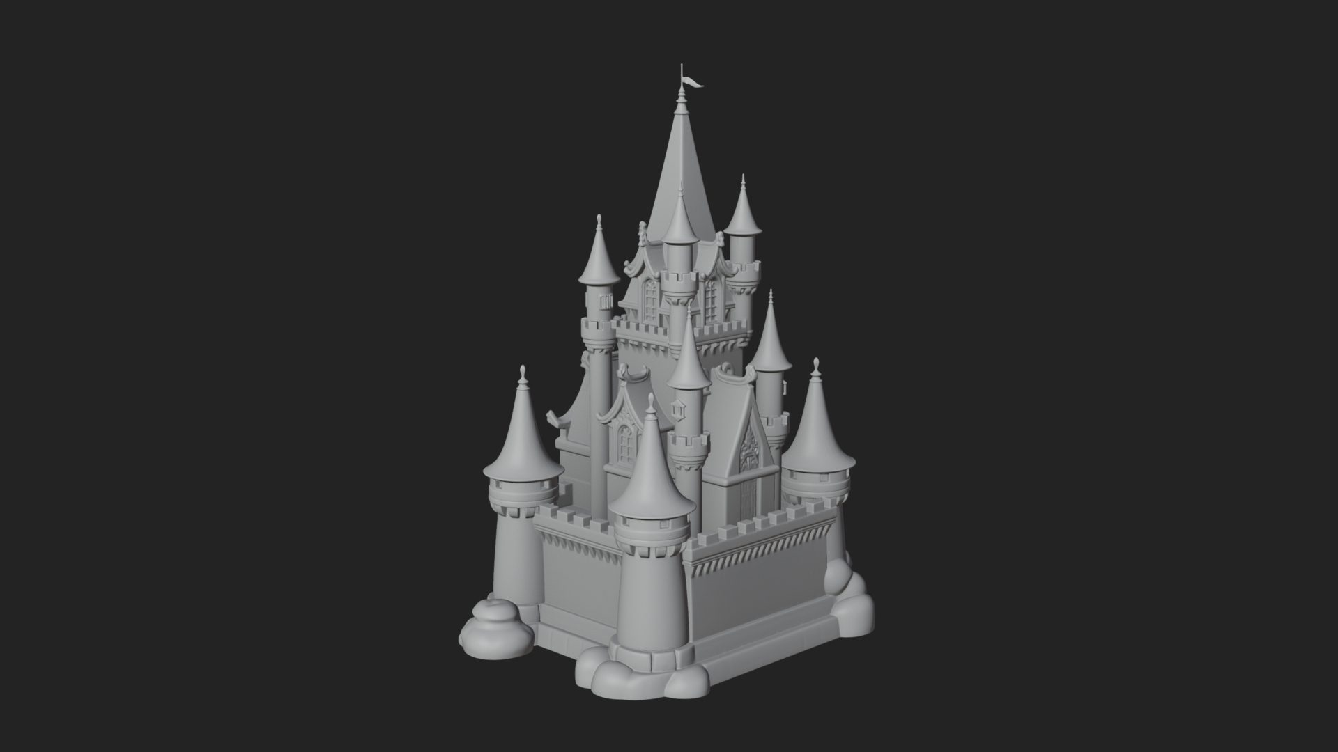 Battlement Castle Tower Design 12 3D Print Model 3D Model