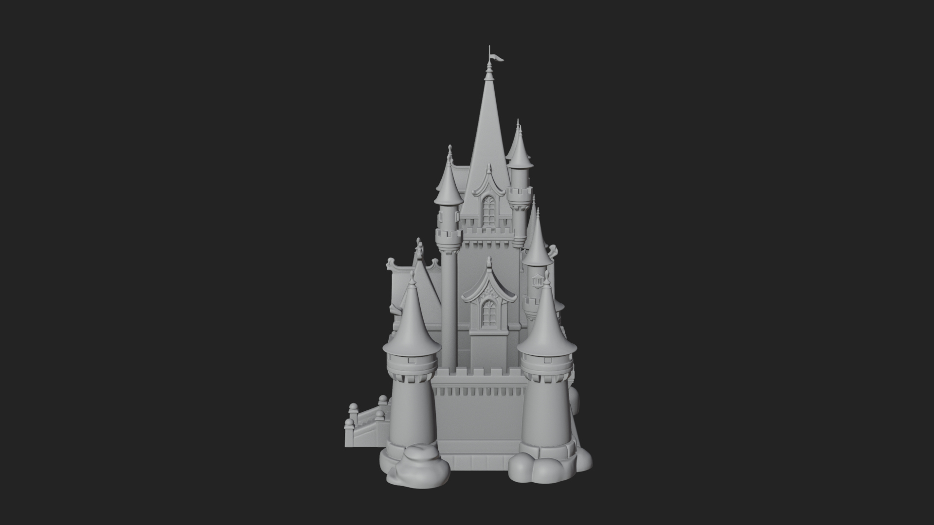 Battlement Castle Tower Design 12 3D Print Model 3D Model