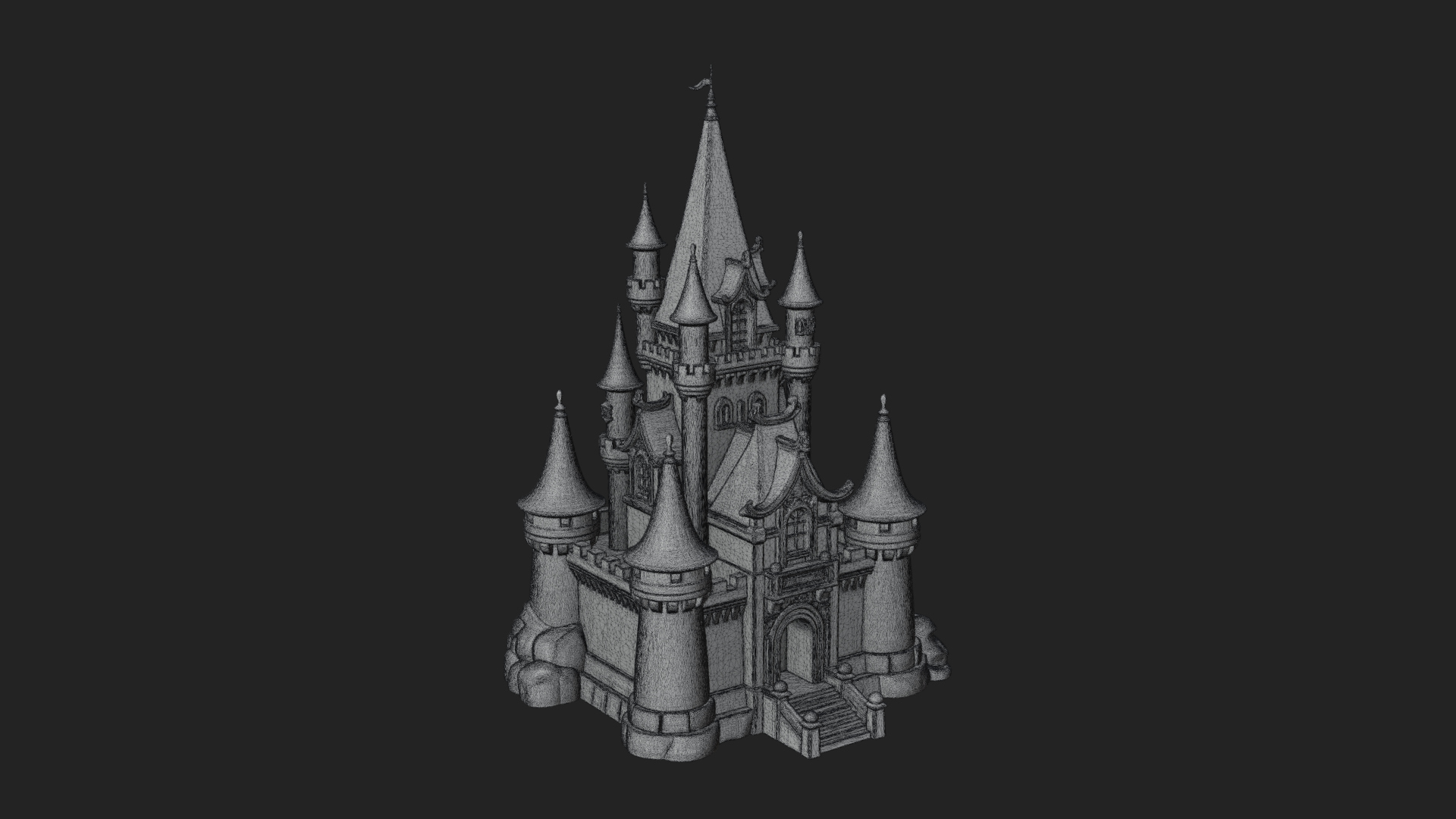 Battlement Castle Tower Design 12 3D Print Model 3D Model