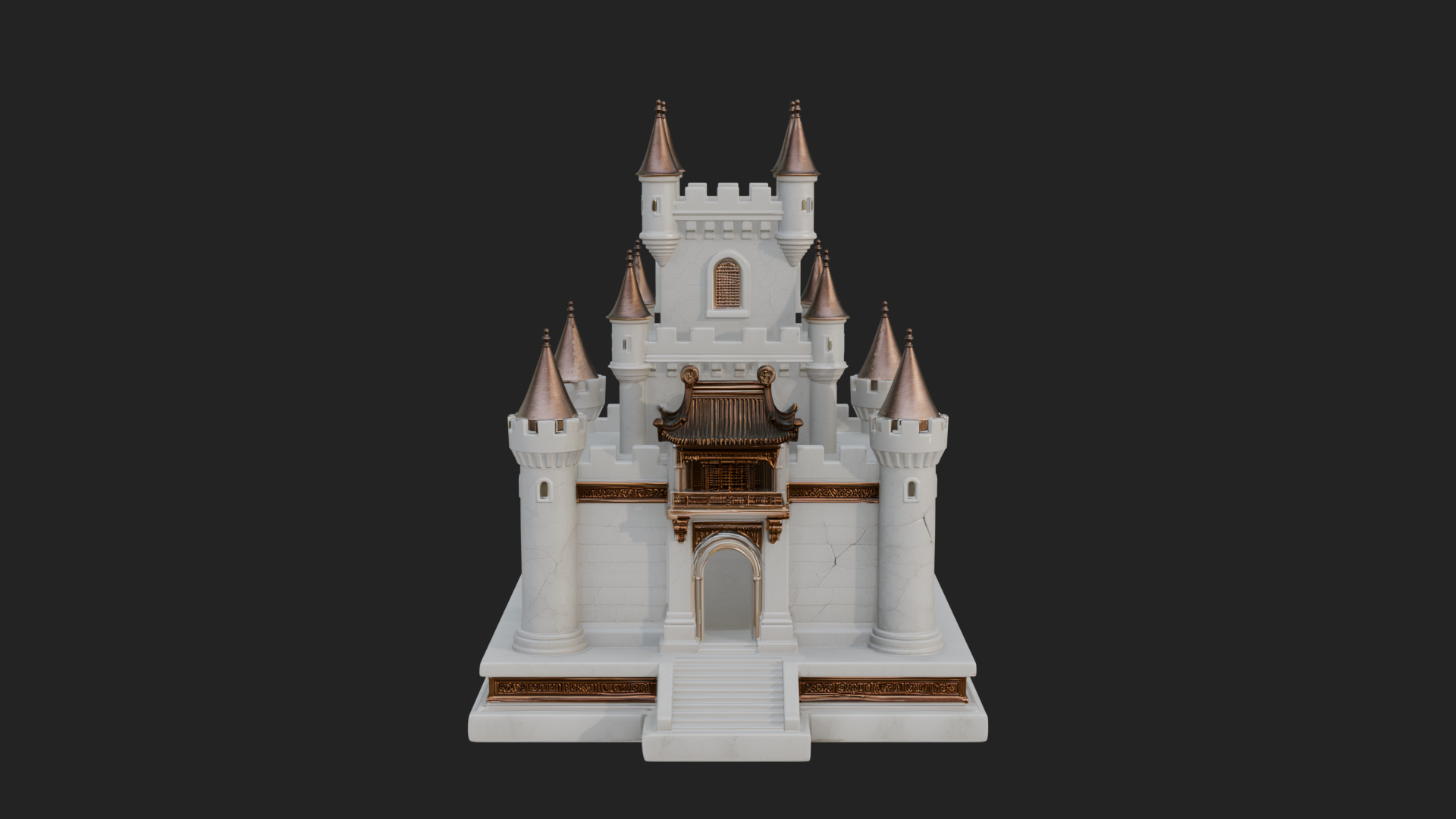 Battlement Castle Tower Design 13 3D Print Model 3D Model