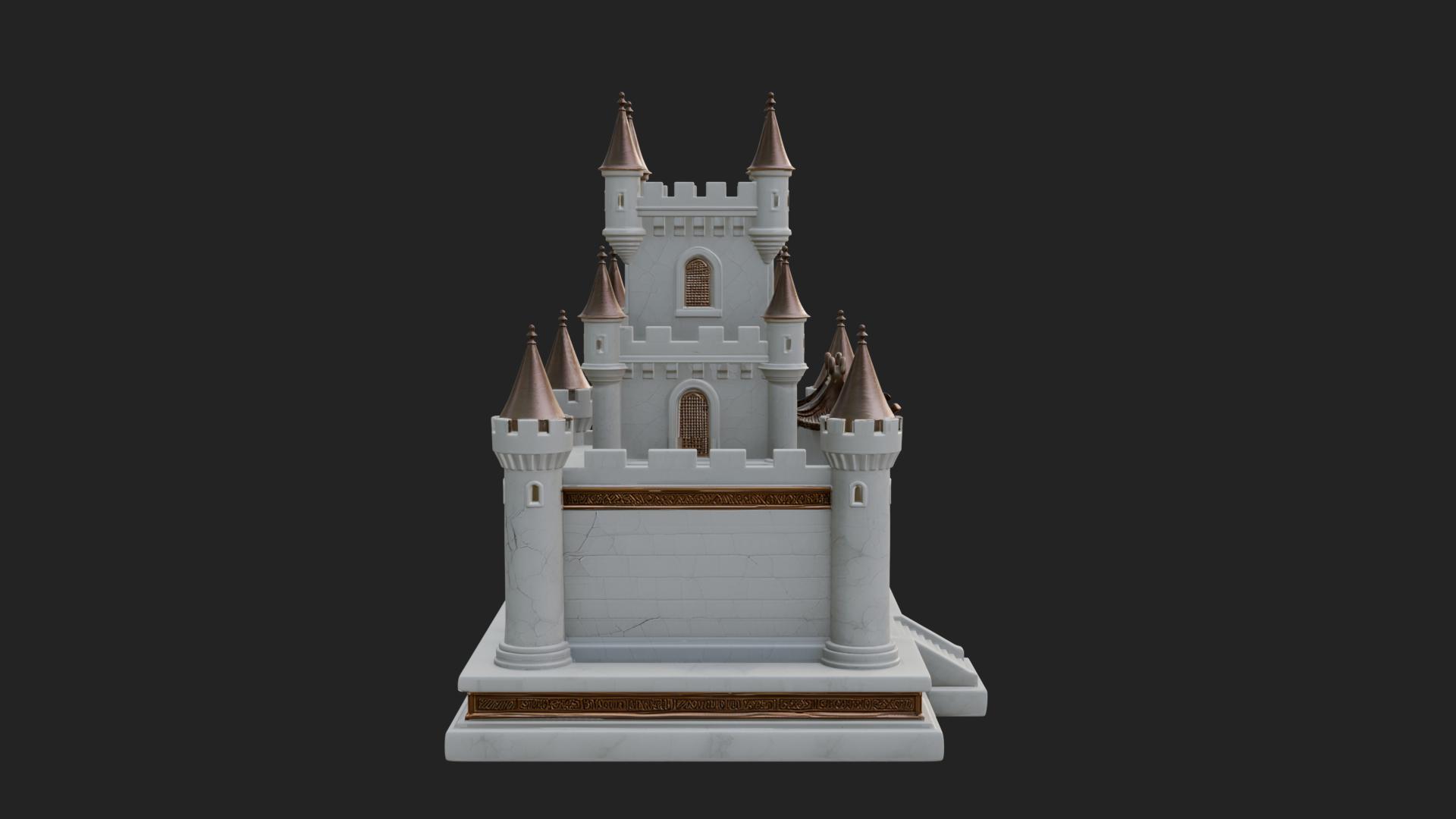 Battlement Castle Tower Design 13 3D Print Model 3D Model