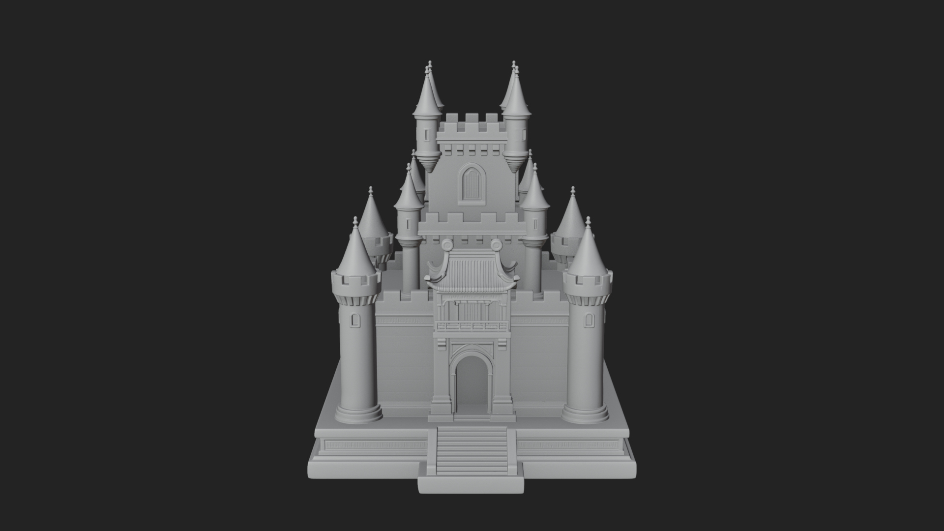 Battlement Castle Tower Design 13 3D Print Model 3D Model