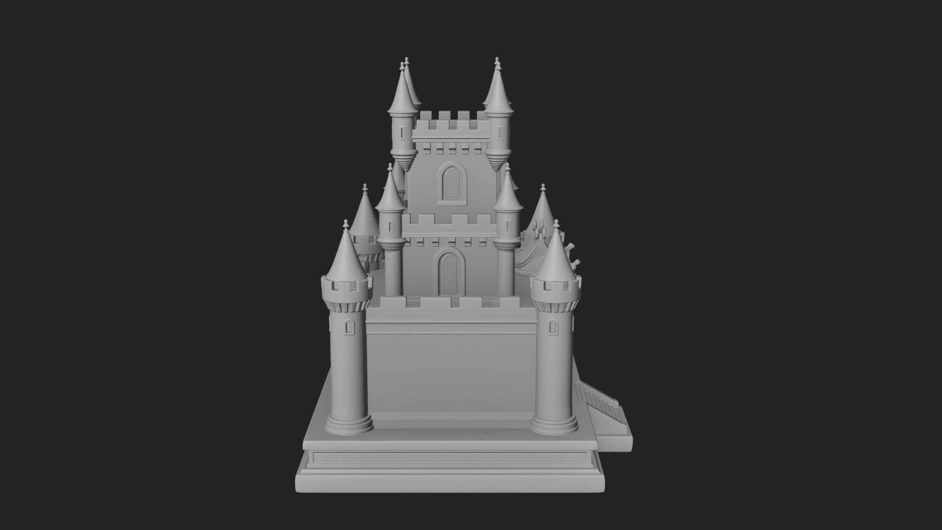 Battlement Castle Tower Design 13 3D Print Model 3D Model