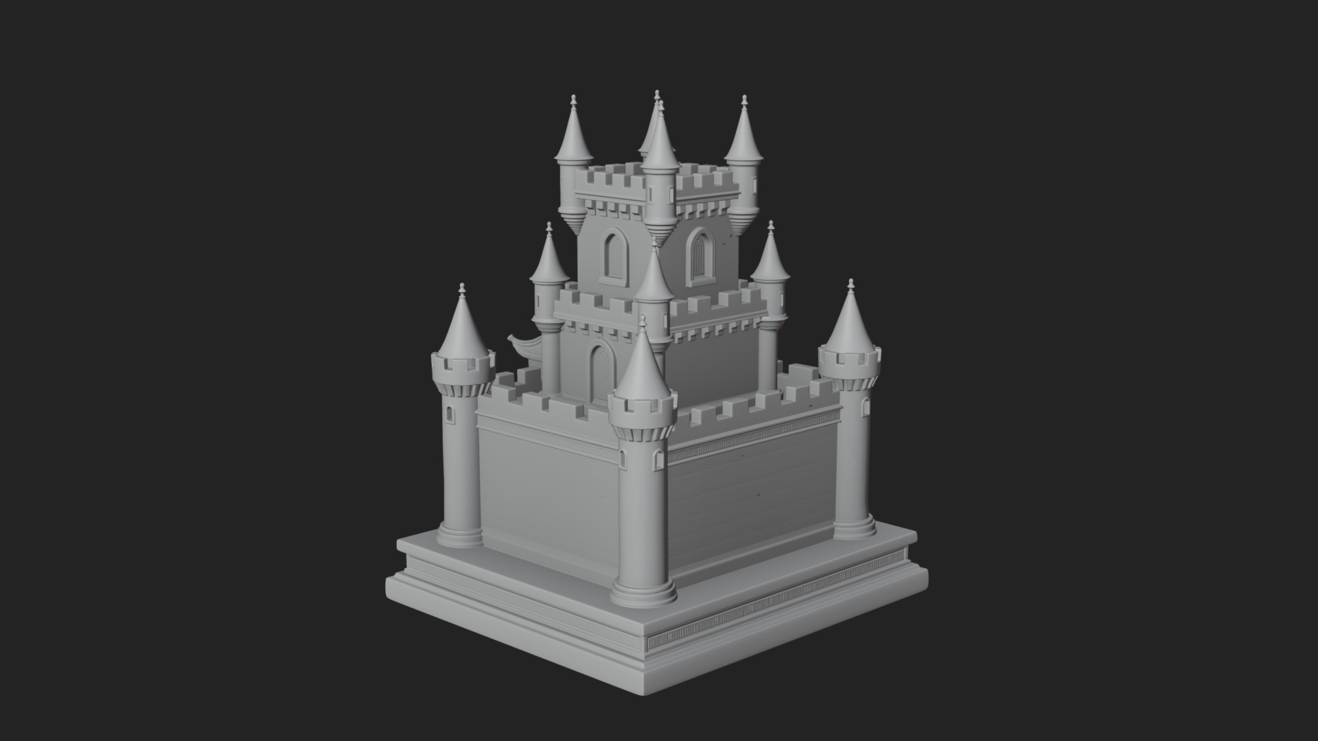 Battlement Castle Tower Design 13 3D Print Model 3D Model