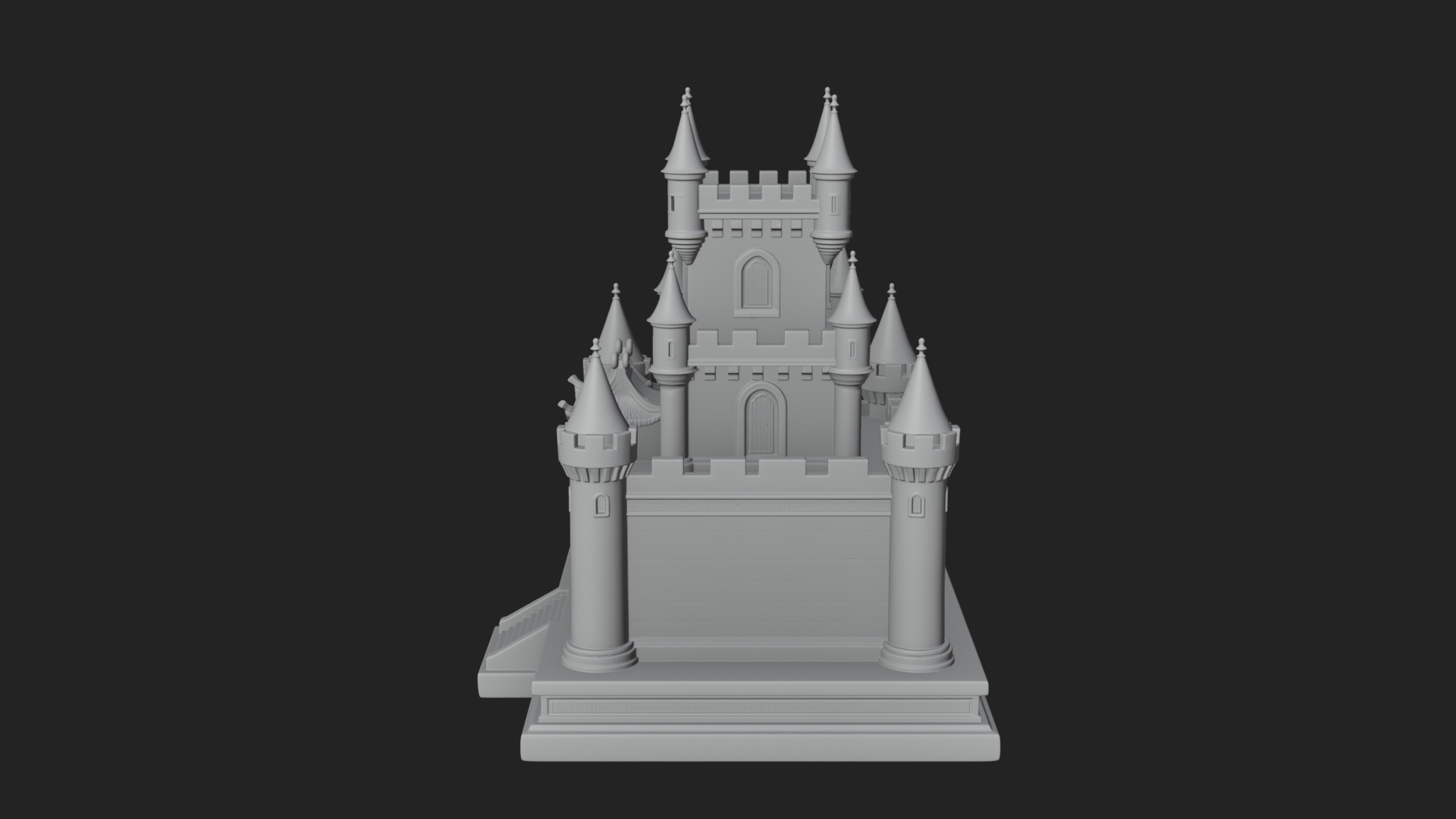 Battlement Castle Tower Design 13 3D Print Model 3D Model