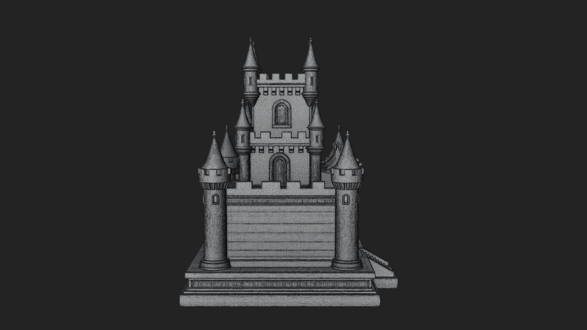 Battlement Castle Tower Design 13 3D Print Model 3D Model