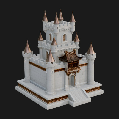Battlement Castle Tower Design 13 3D Print Model