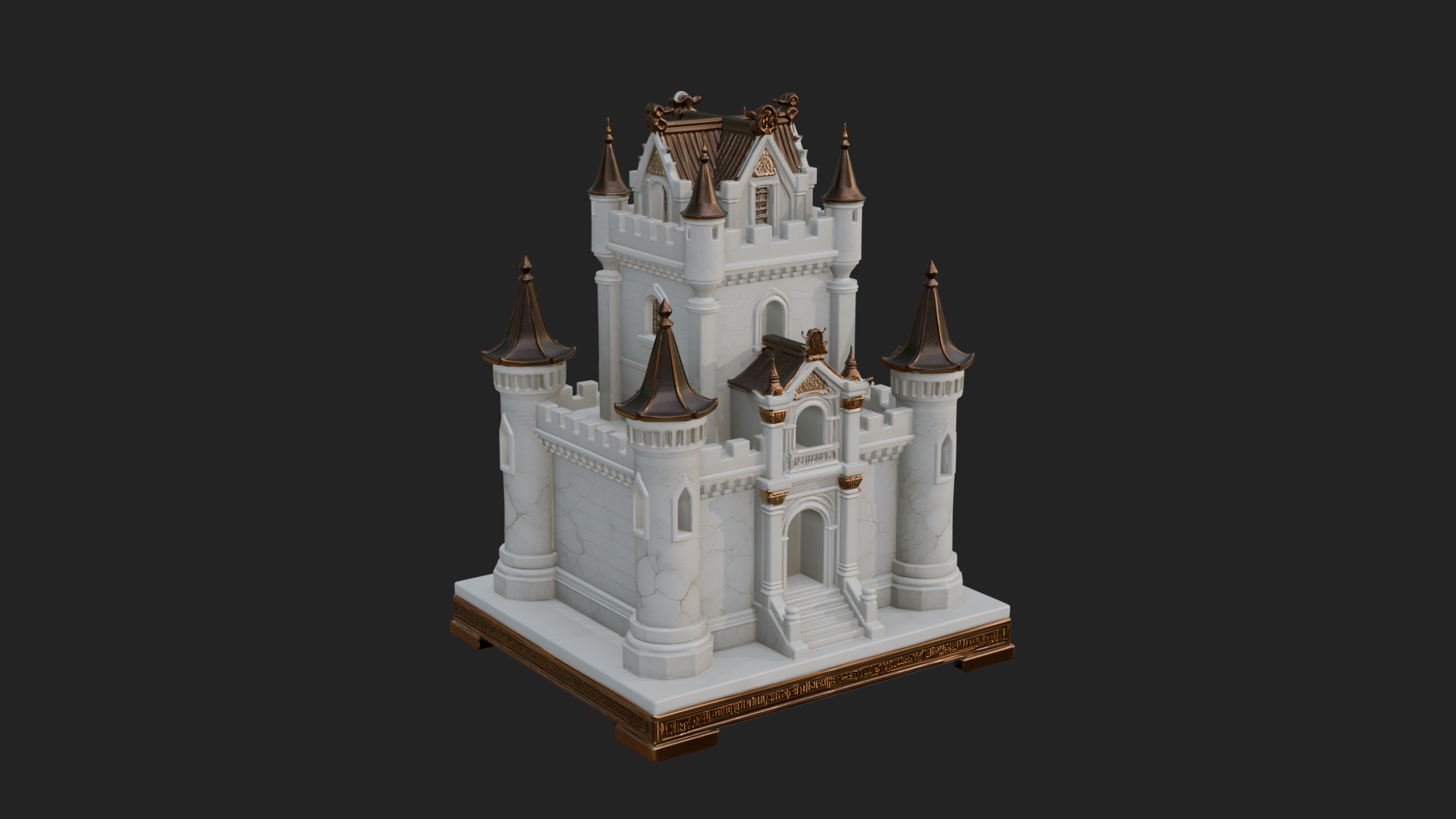 Battlement Castle Tower Design 14 3D Print Model 3D Model