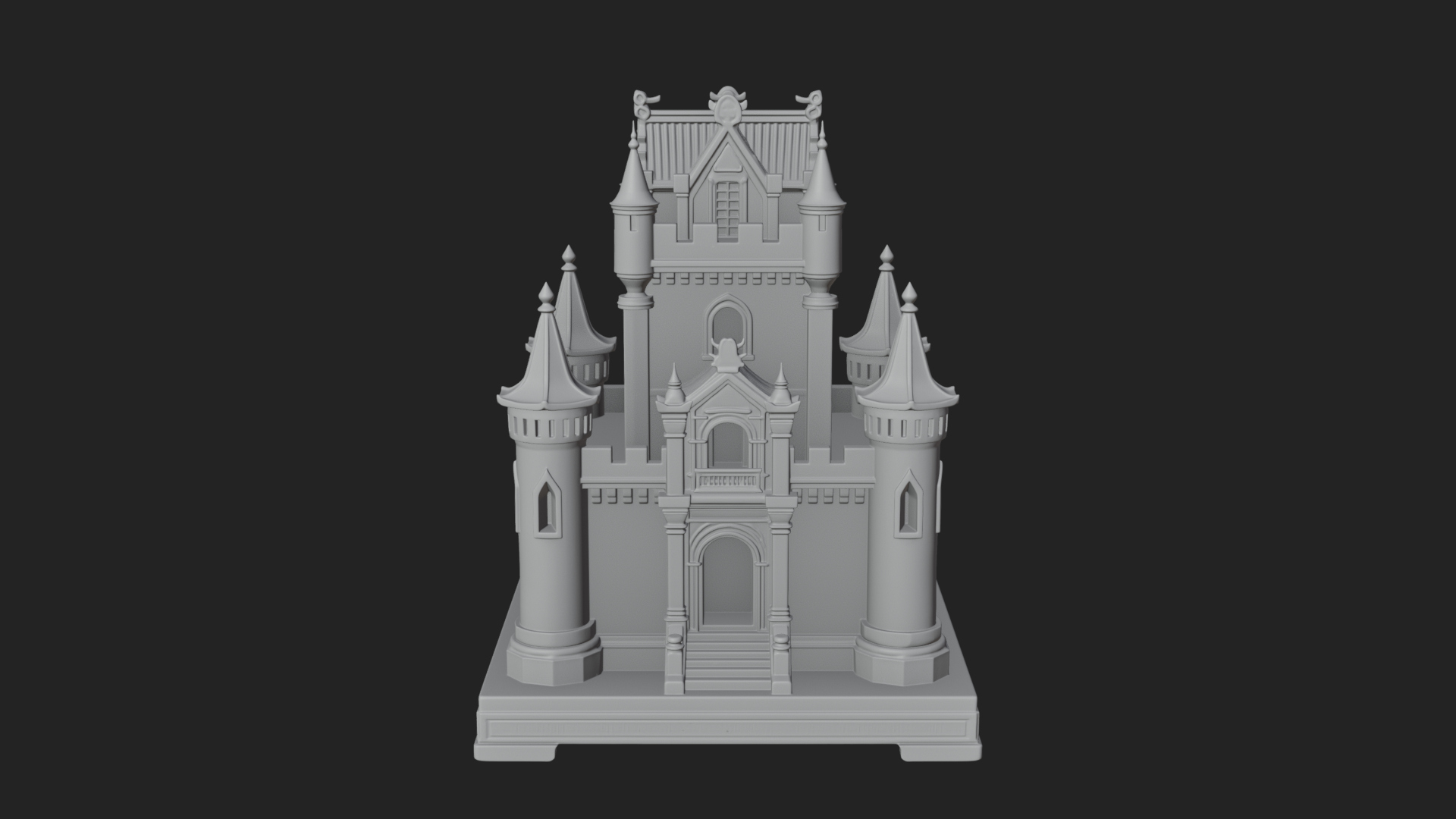 Battlement Castle Tower Design 14 3D Print Model 3D Model
