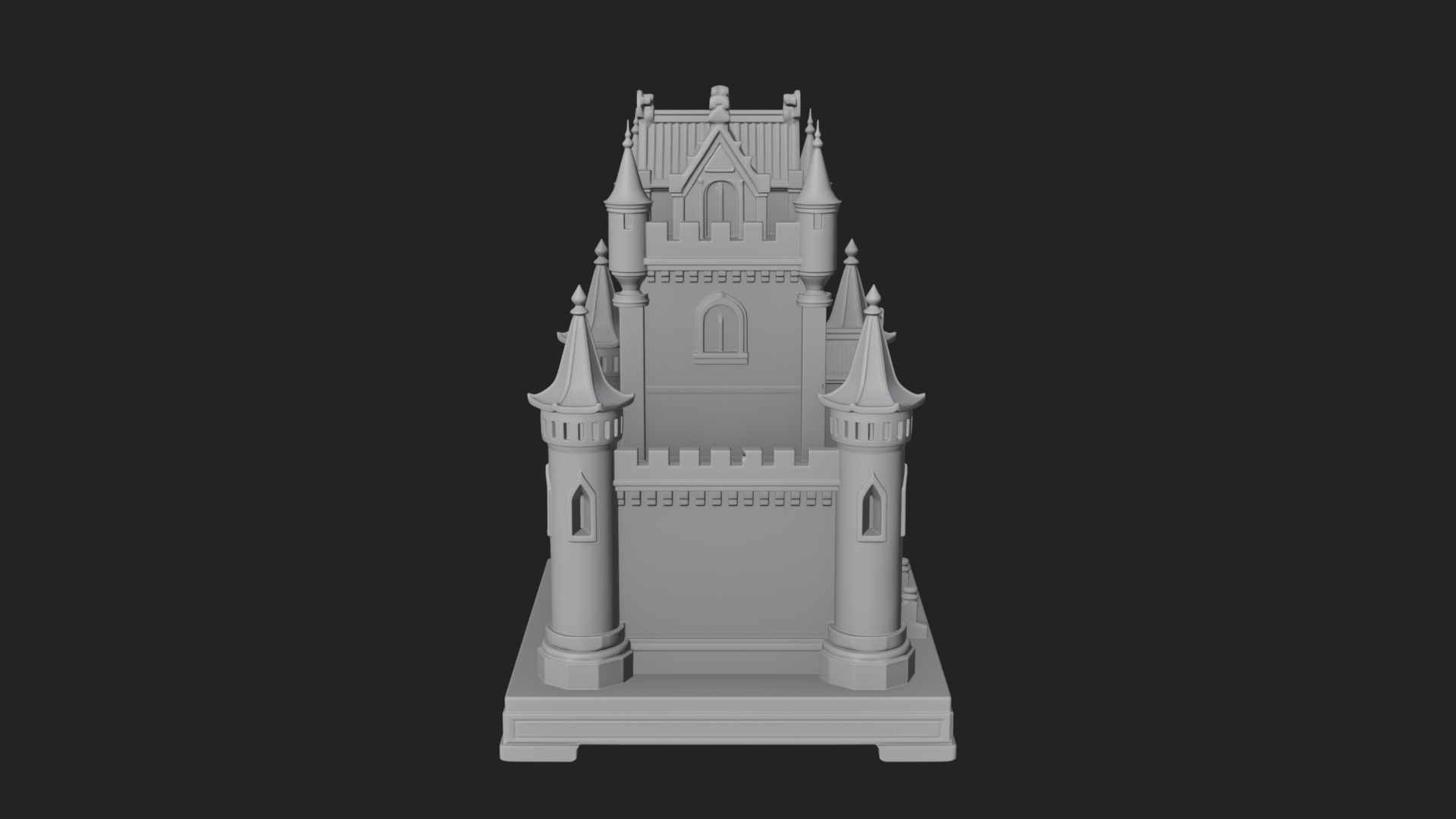 Battlement Castle Tower Design 14 3D Print Model 3D Model
