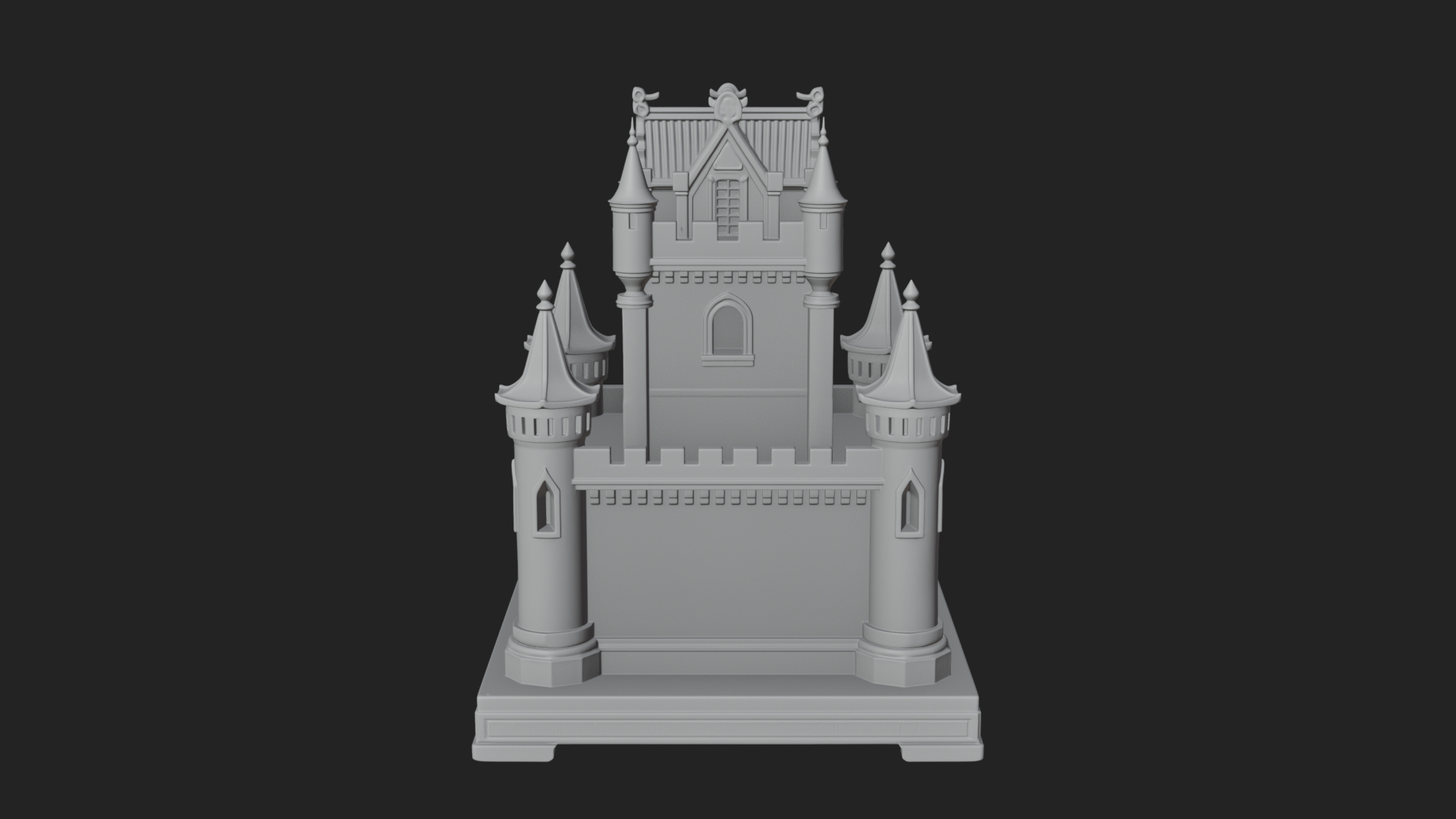 Battlement Castle Tower Design 14 3D Print Model 3D Model