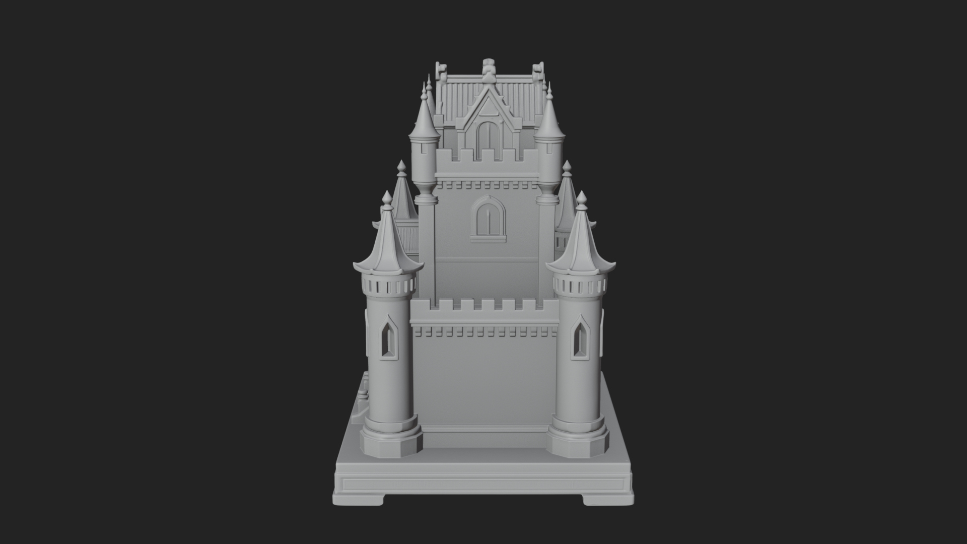 Battlement Castle Tower Design 14 3D Print Model 3D Model