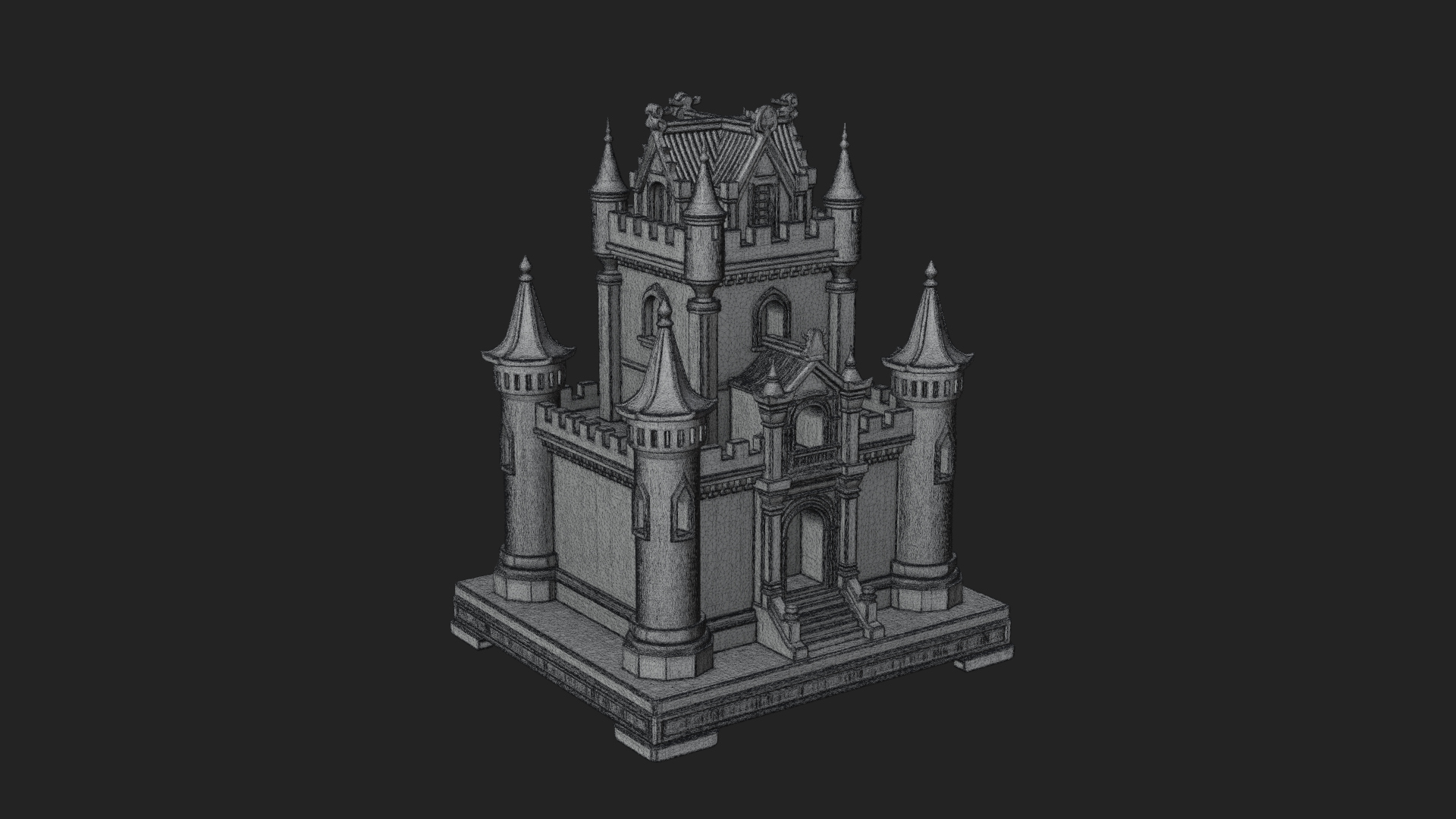 Battlement Castle Tower Design 14 3D Print Model 3D Model