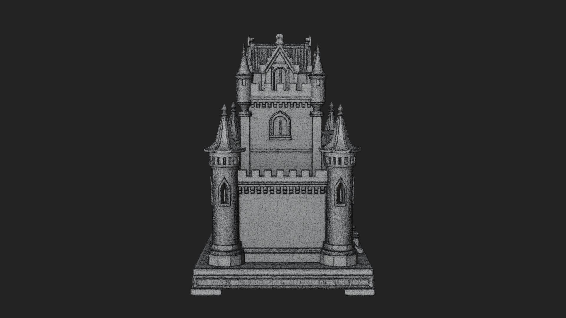 Battlement Castle Tower Design 14 3D Print Model 3D Model