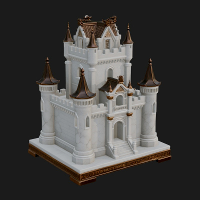 Battlement Castle Tower Design 14 3D Print Model