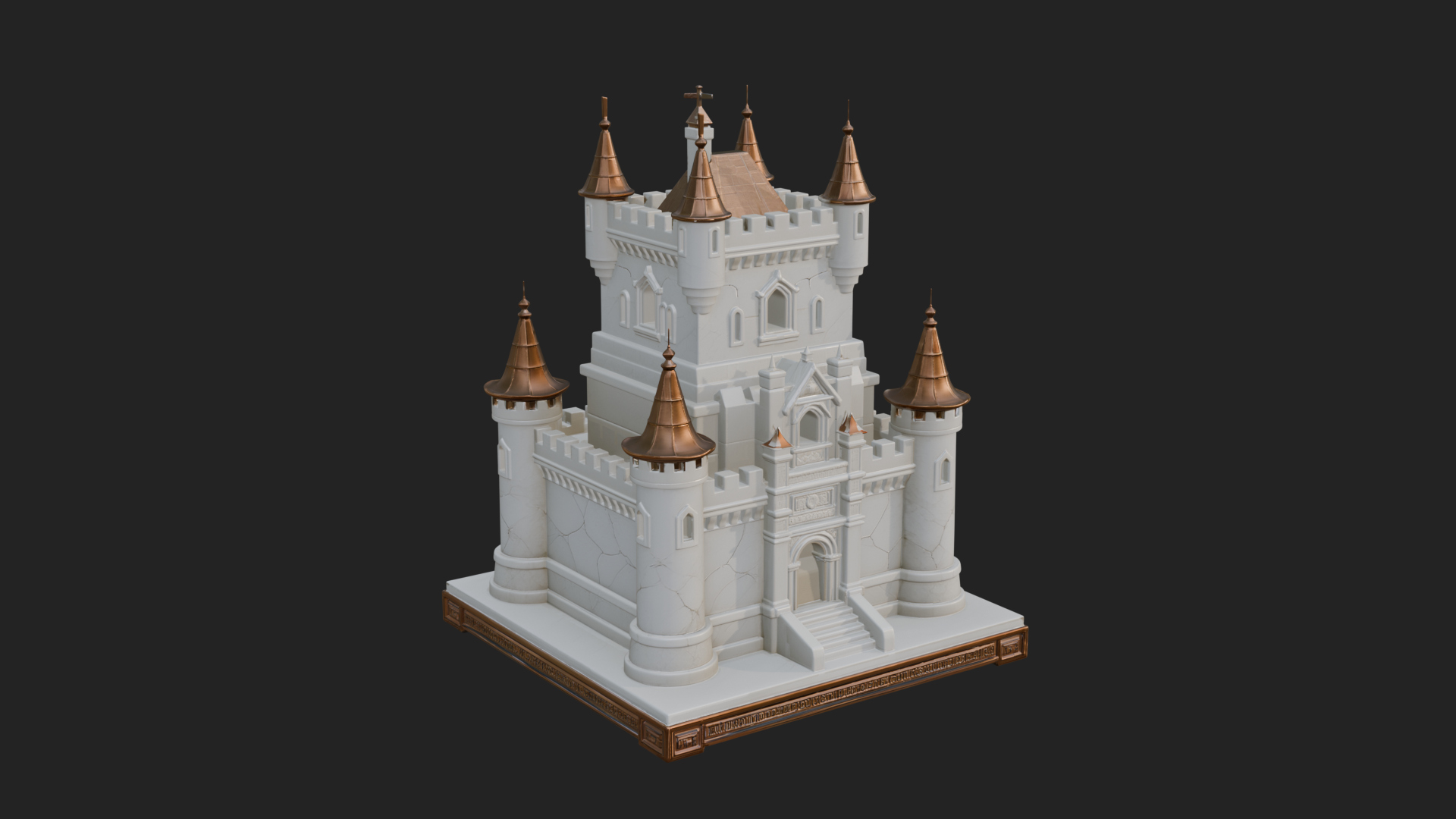 Battlement Castle Tower Design 15 3D Print Model 3D Model