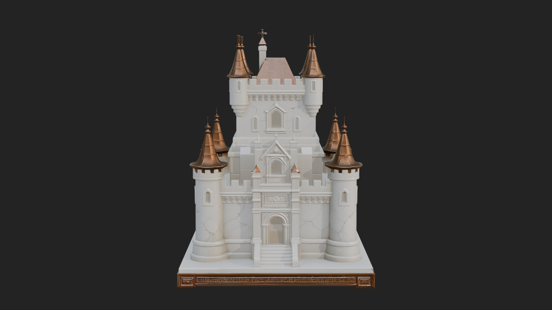 Battlement Castle Tower Design 15 3D Print Model 3D Model