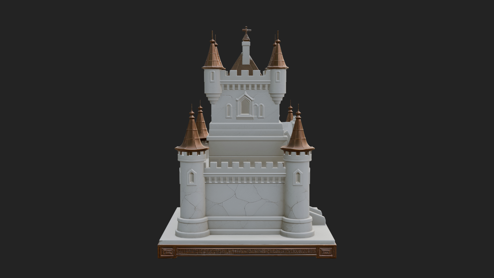 Battlement Castle Tower Design 15 3D Print Model 3D Model