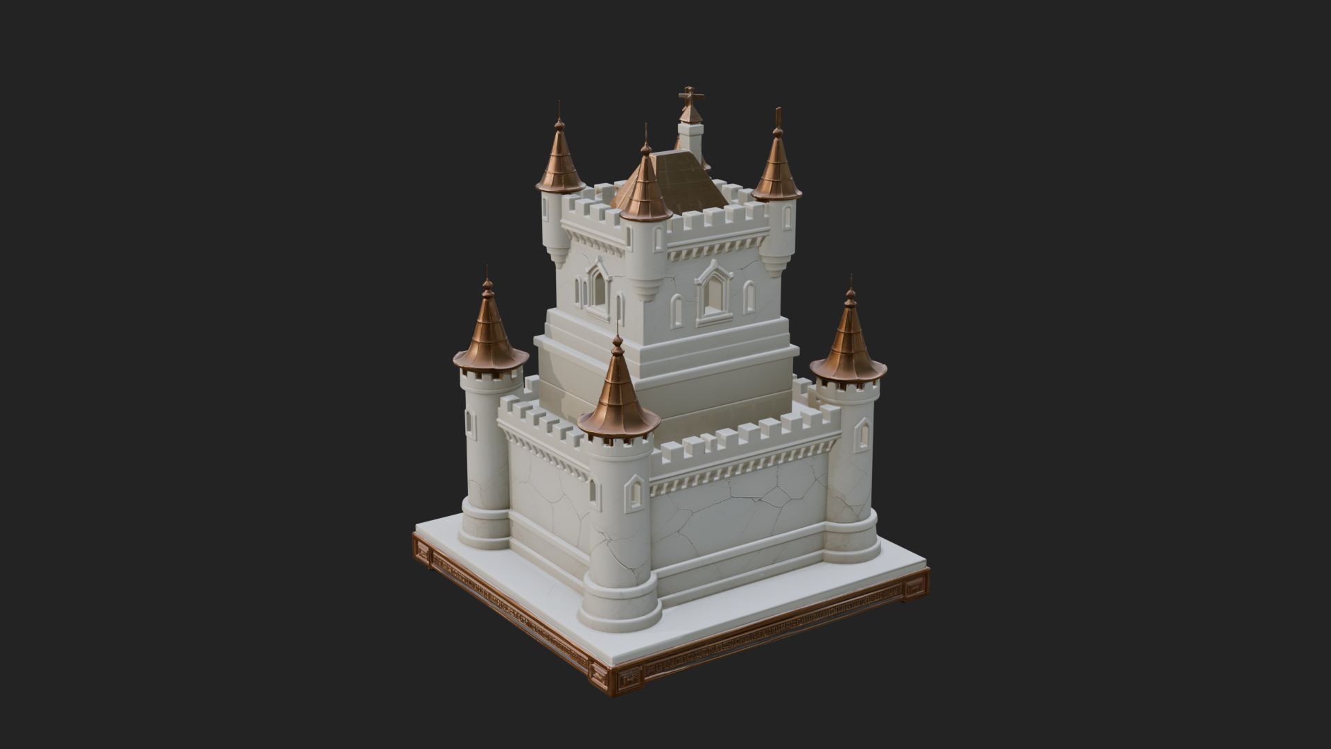 Battlement Castle Tower Design 15 3D Print Model 3D Model