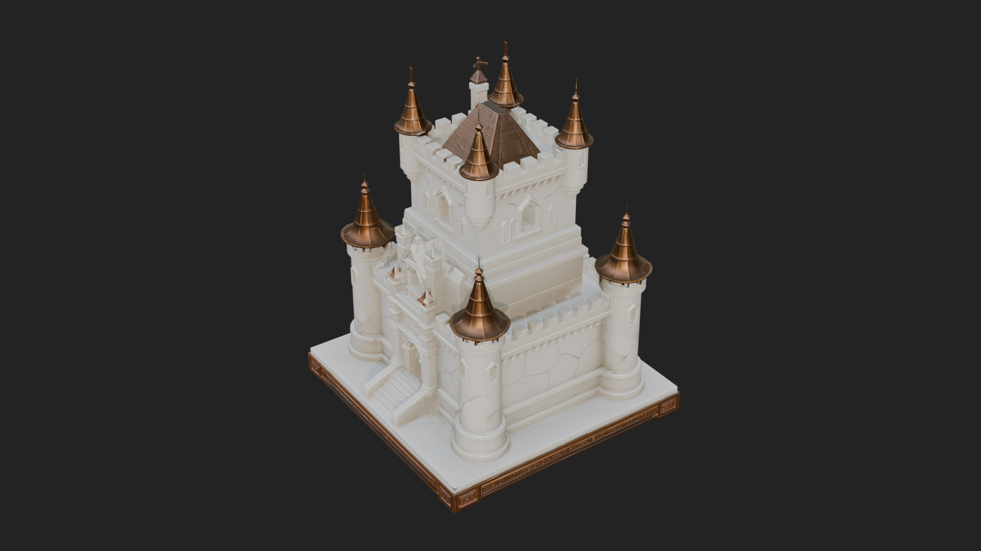 Battlement Castle Tower Design 15 3D Print Model 3D Model