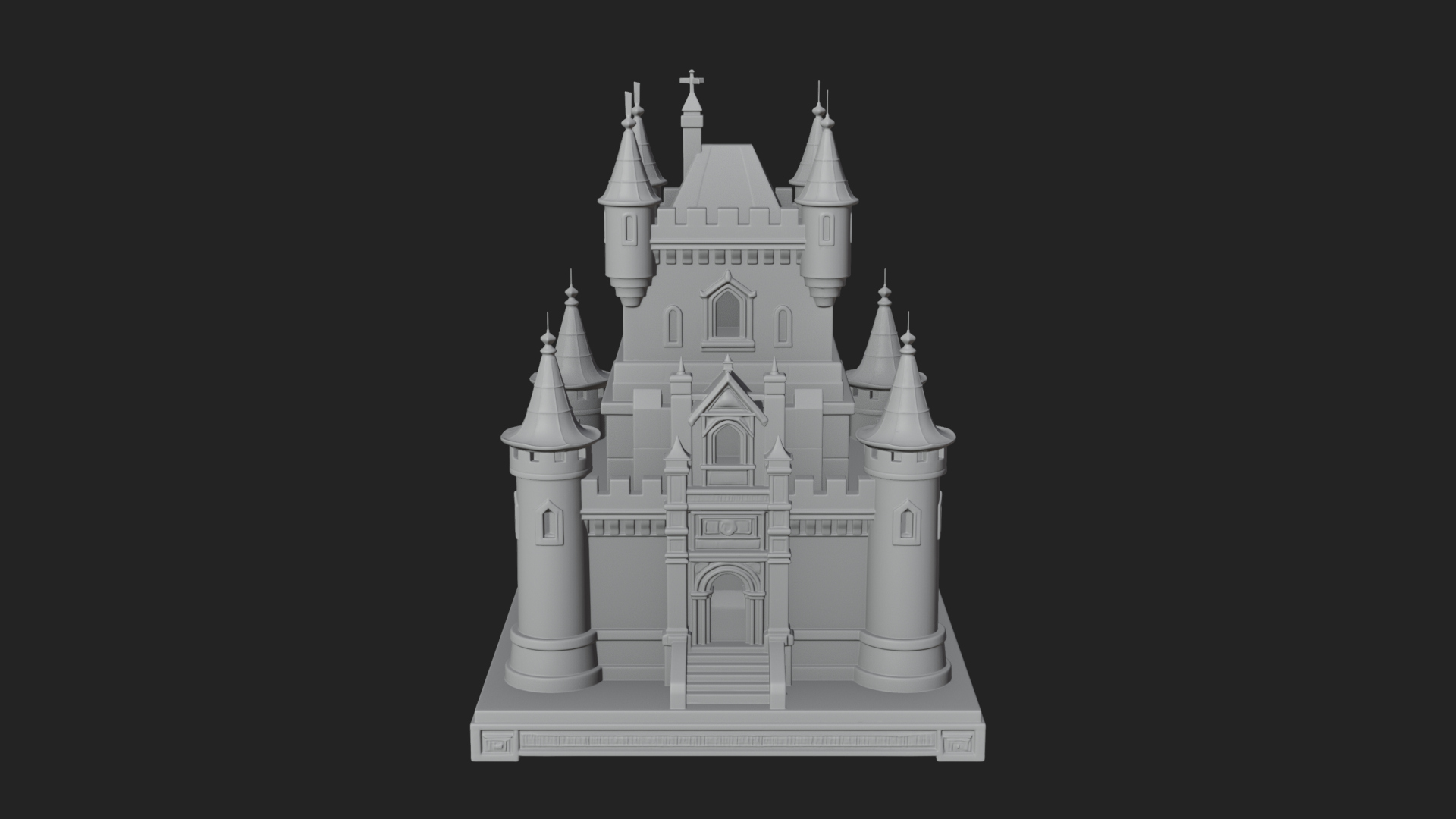 Battlement Castle Tower Design 15 3D Print Model 3D Model