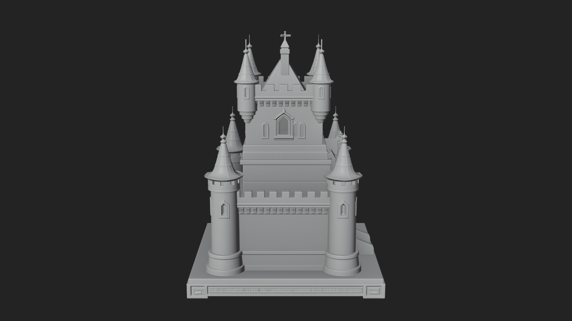 Battlement Castle Tower Design 15 3D Print Model 3D Model