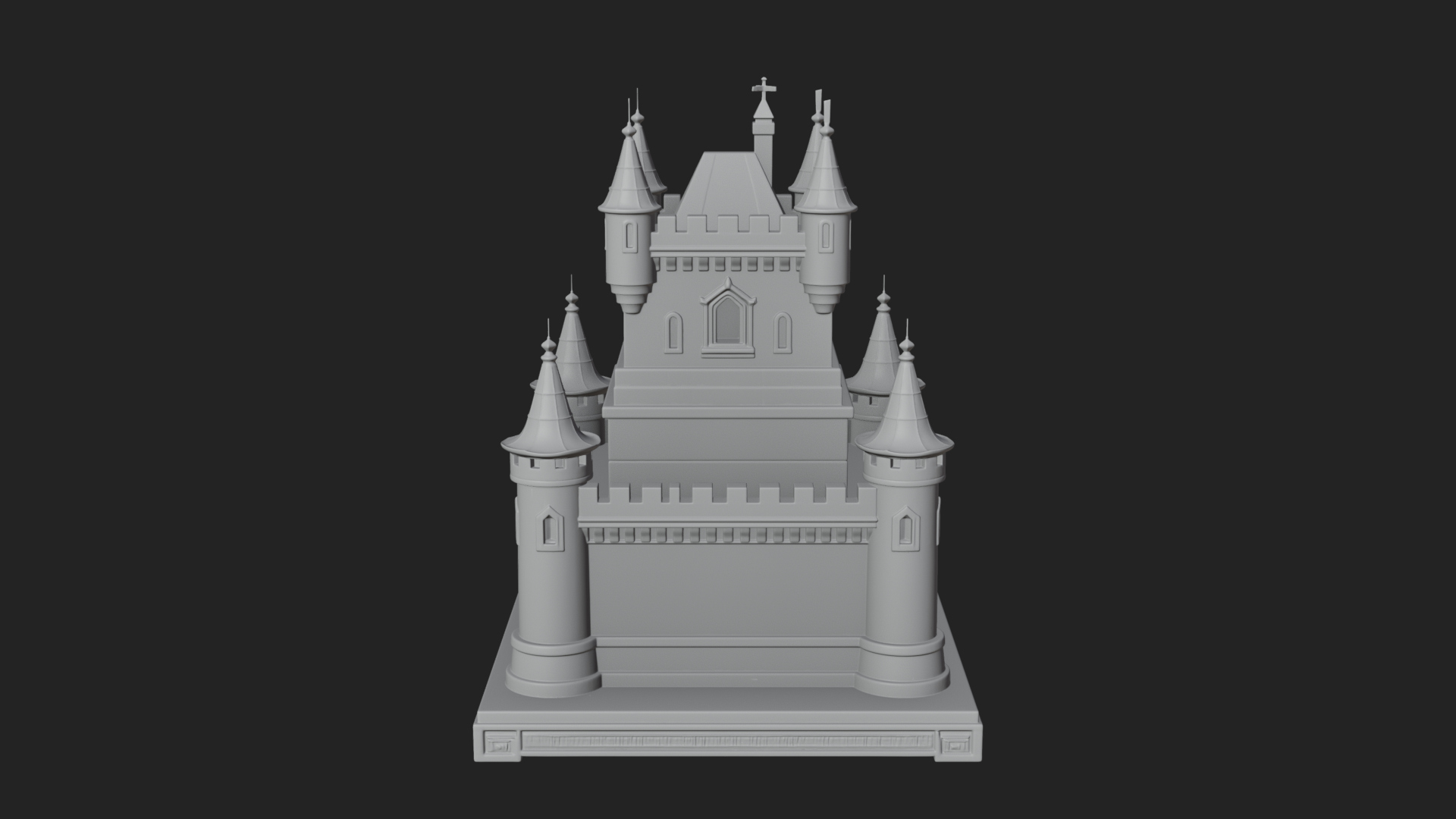 Battlement Castle Tower Design 15 3D Print Model 3D Model
