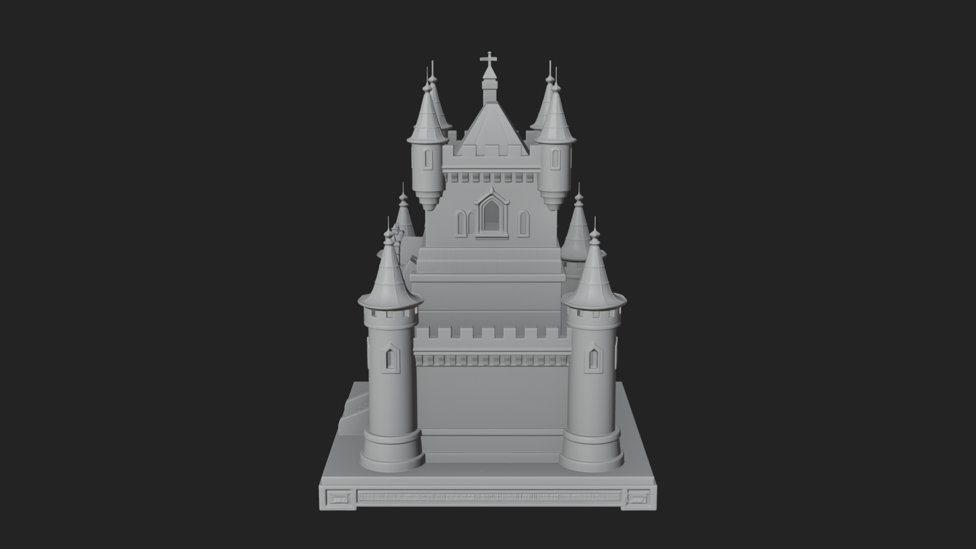 Battlement Castle Tower Design 15 3D Print Model 3D Model