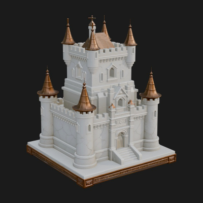 Battlement Castle Tower Design 15 3D Print Model