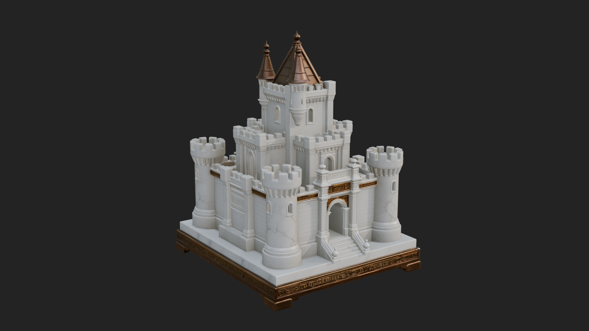 Battlement Castle Tower Design 16 3D Print Model 3D Model