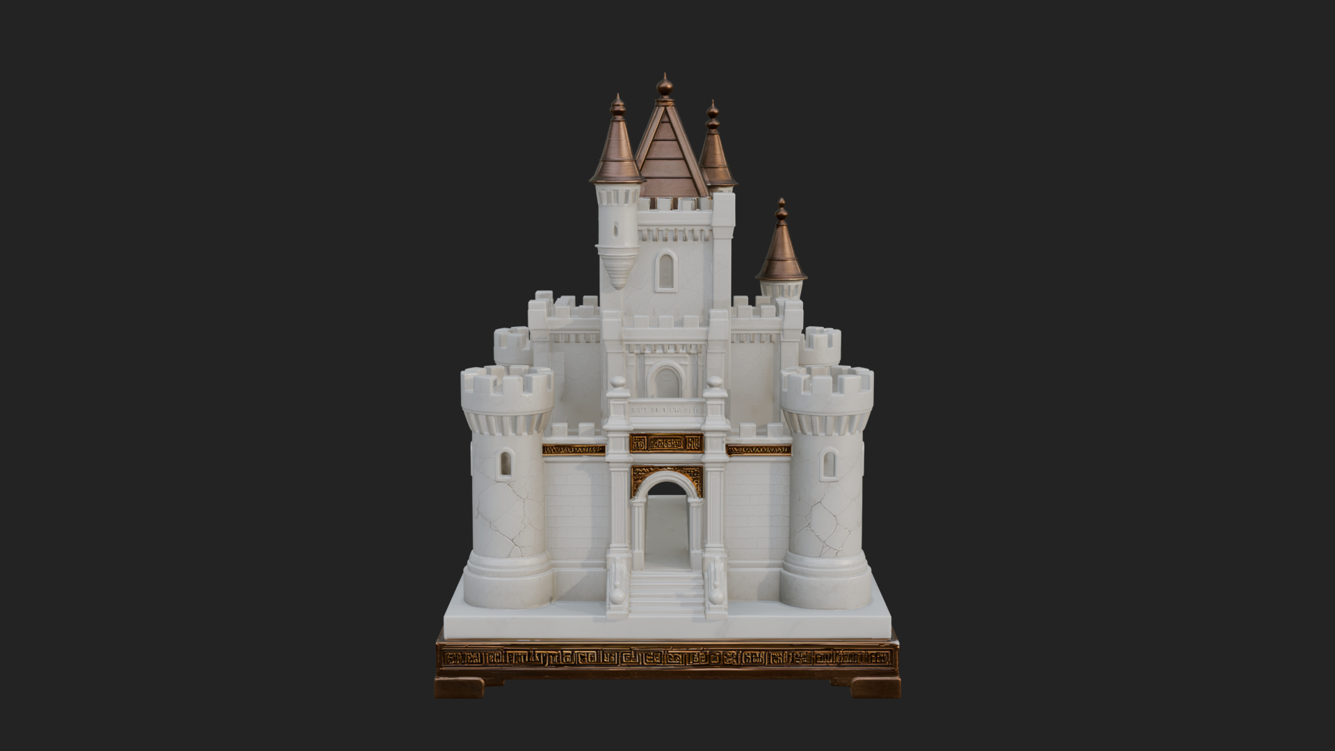 Battlement Castle Tower Design 16 3D Print Model 3D Model