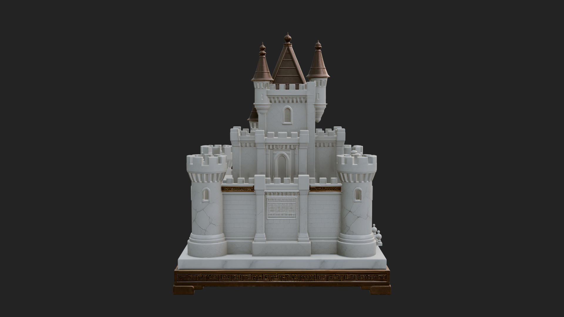 Battlement Castle Tower Design 16 3D Print Model 3D Model