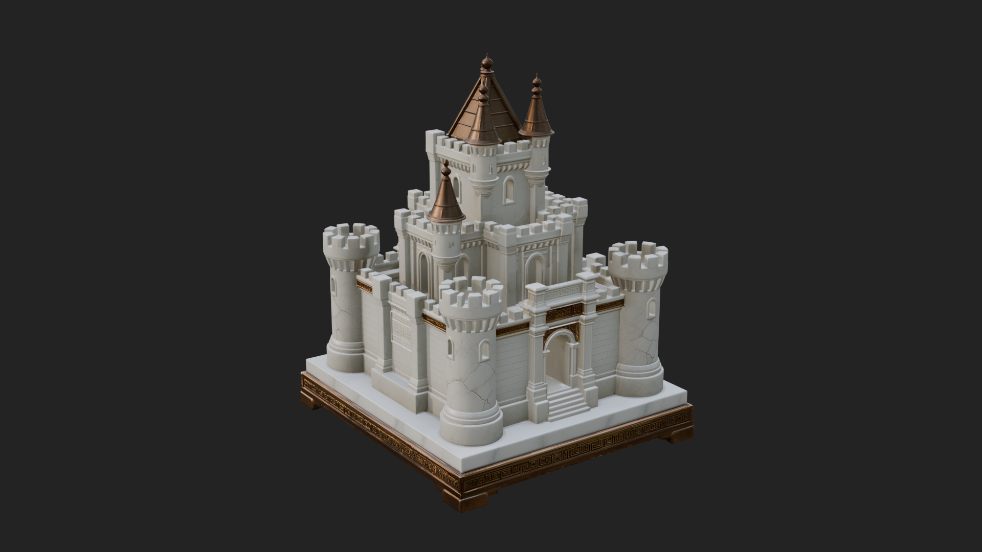 Battlement Castle Tower Design 16 3D Print Model 3D Model