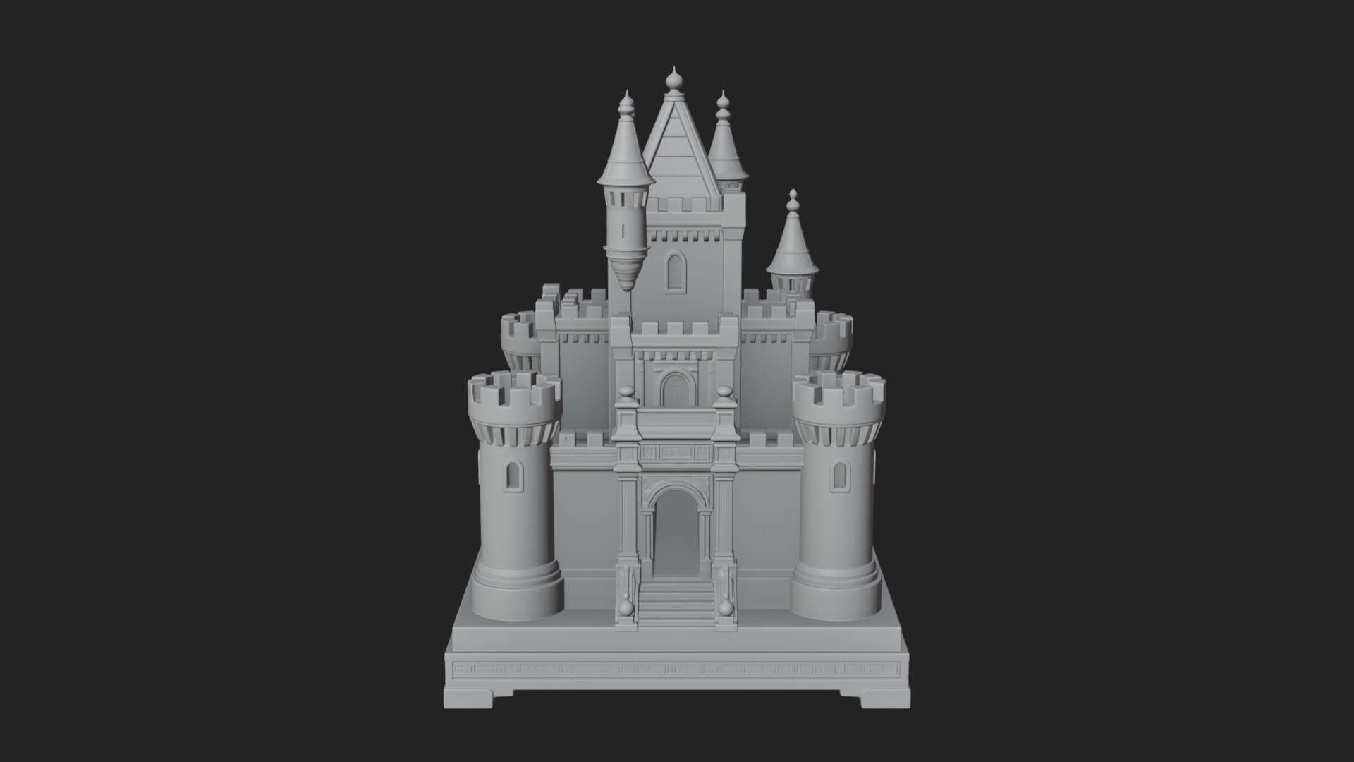 Battlement Castle Tower Design 16 3D Print Model 3D Model