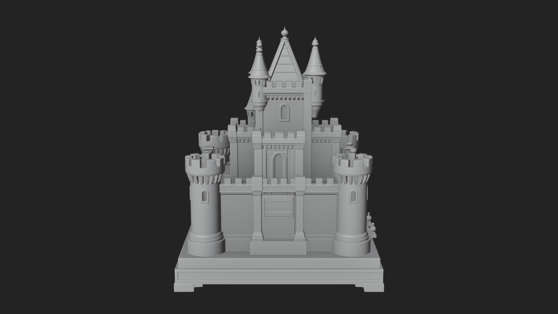 Battlement Castle Tower Design 16 3D Print Model 3D Model