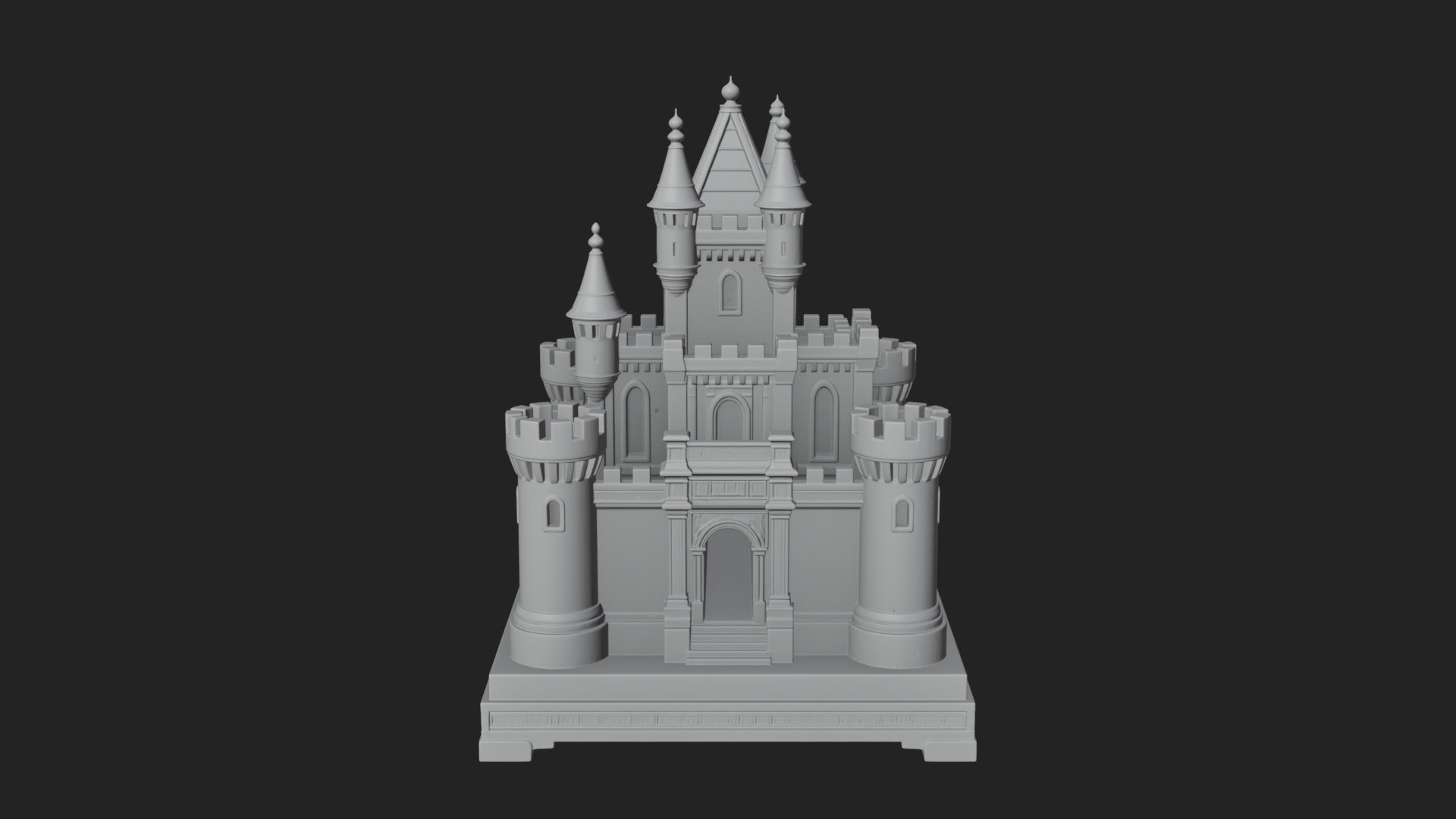 Battlement Castle Tower Design 16 3D Print Model 3D Model