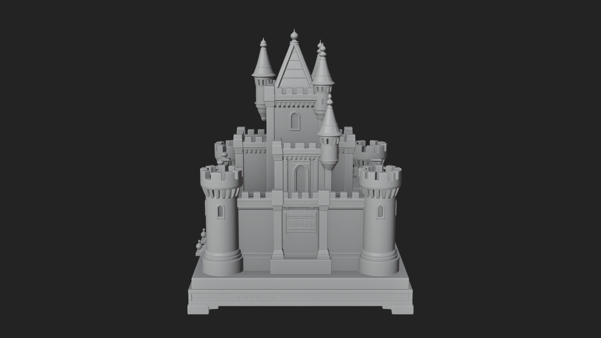 Battlement Castle Tower Design 16 3D Print Model 3D Model