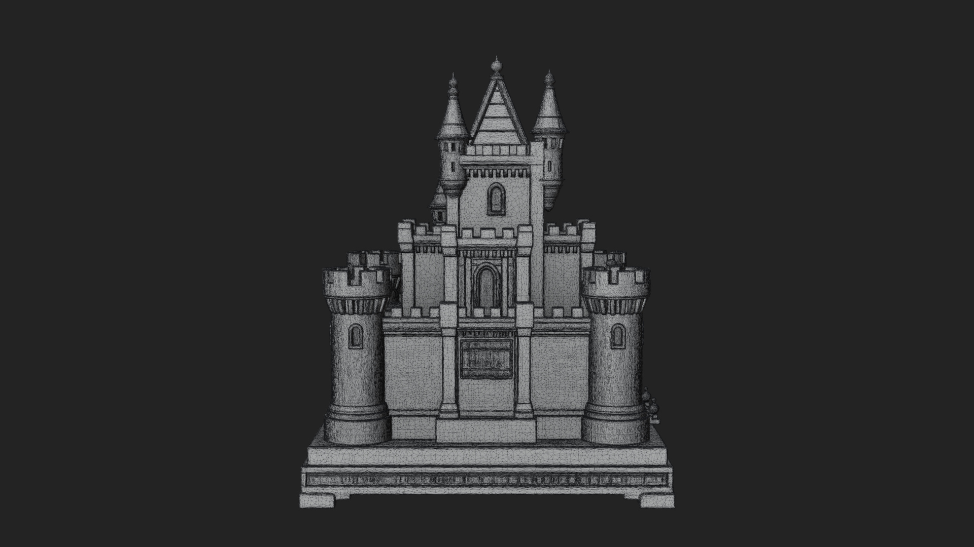Battlement Castle Tower Design 16 3D Print Model 3D Model