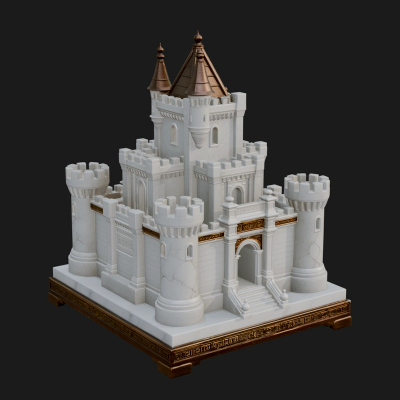 Battlement Castle Tower Design 16 3D Print Model
