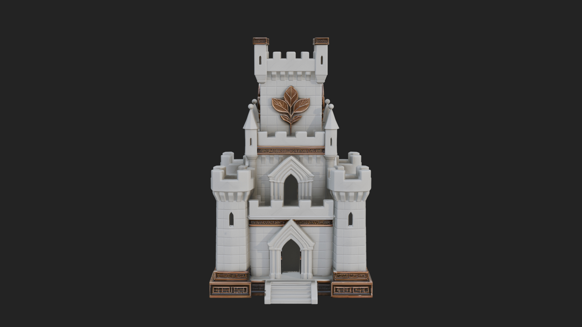 Battlement Castle Tower Design 17 3D Print Model 3D Model