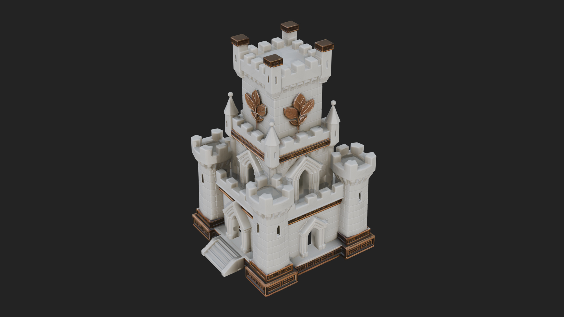 Battlement Castle Tower Design 17 3D Print Model 3D Model