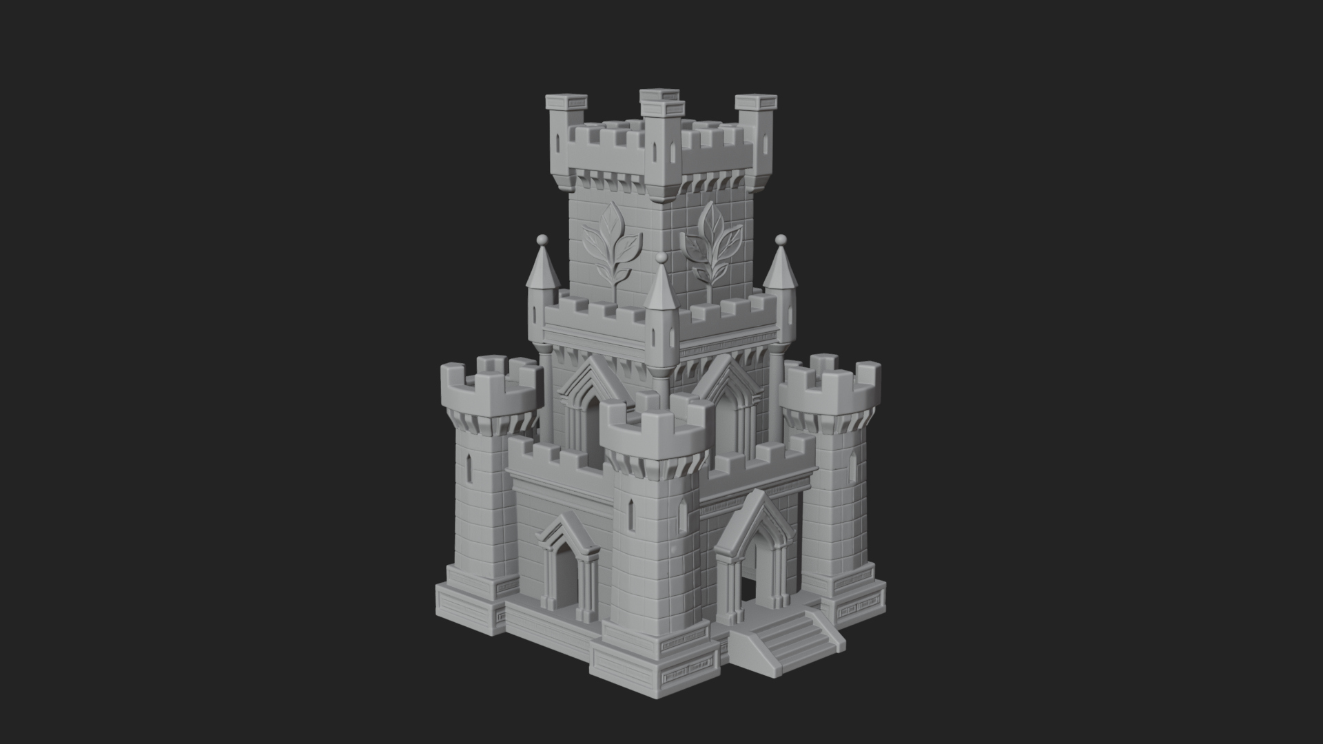 Battlement Castle Tower Design 17 3D Print Model 3D Model