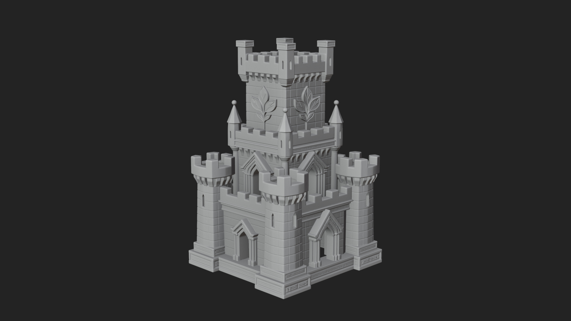 Battlement Castle Tower Design 17 3D Print Model 3D Model