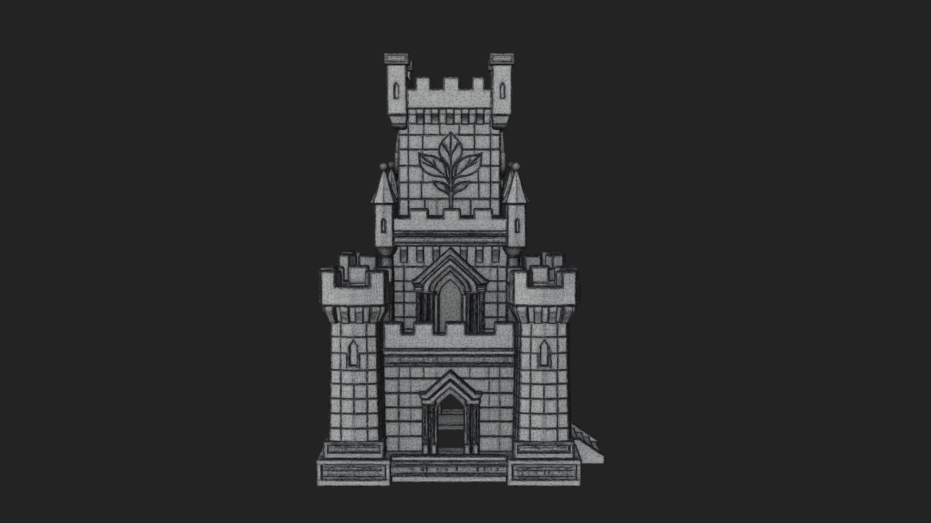 Battlement Castle Tower Design 17 3D Print Model 3D Model